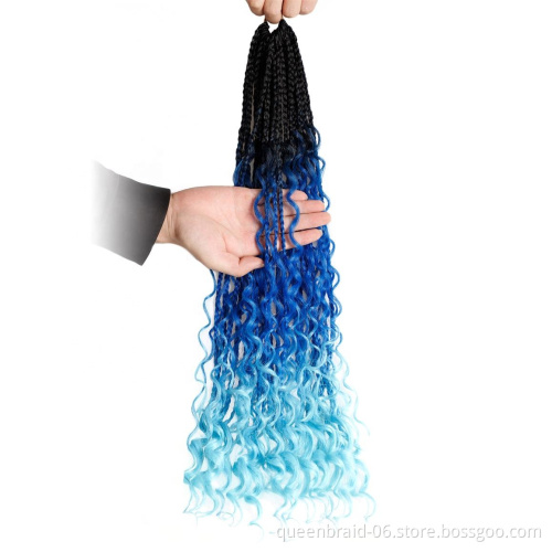 14/18Inch Boho Goddess Box Braids Crochet Hair Box Braid Crochet Hippie locs Bohemian Crochet Hair Extension